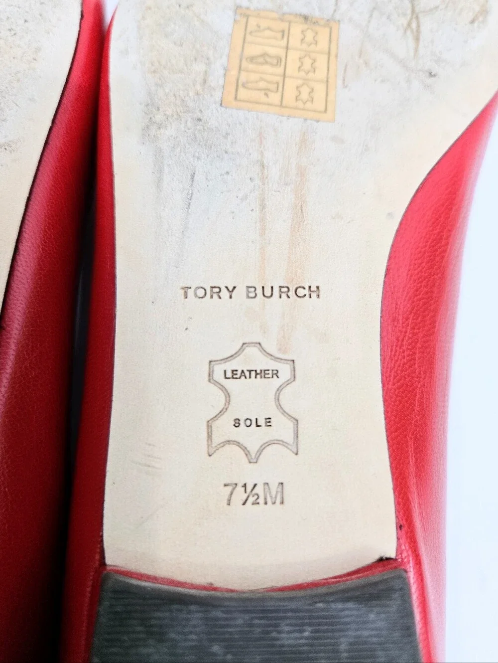 Tory Burch Bright Red Pointed Leather Flats